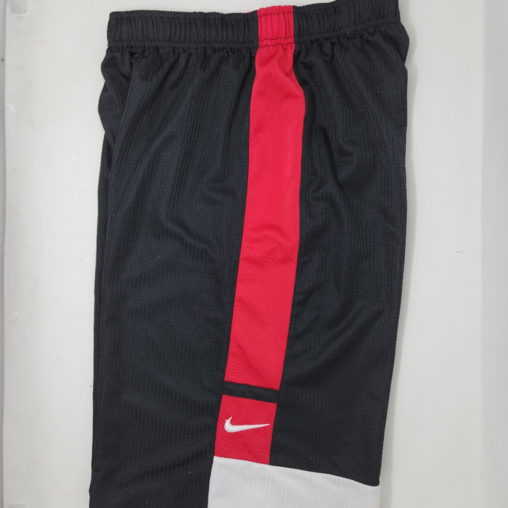 Nike Boys Black White And Red Basketball Shorts